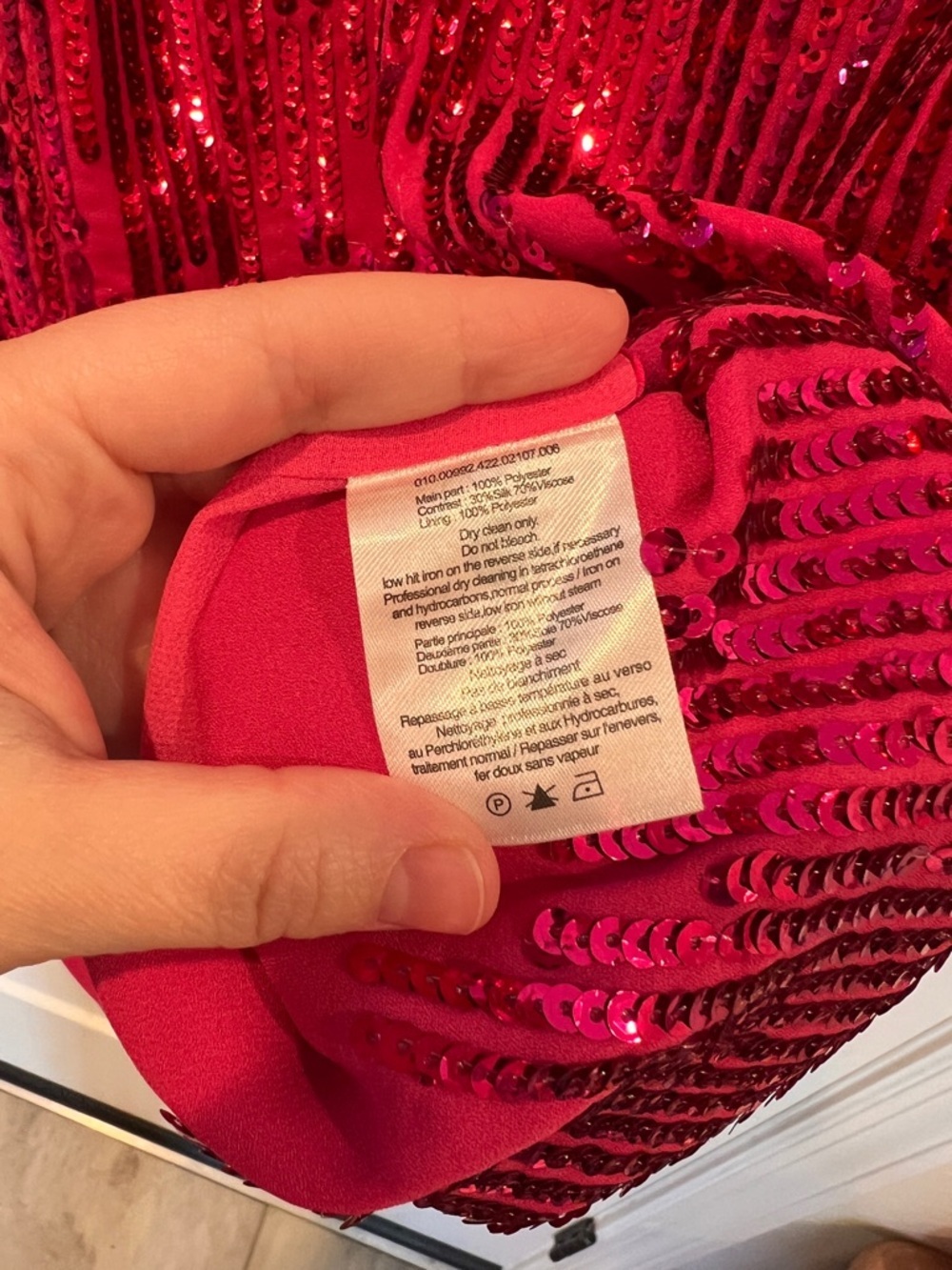 NEW NWT RIXO Pink Sequinned Lara Mini Dress - Picture 4 of 11